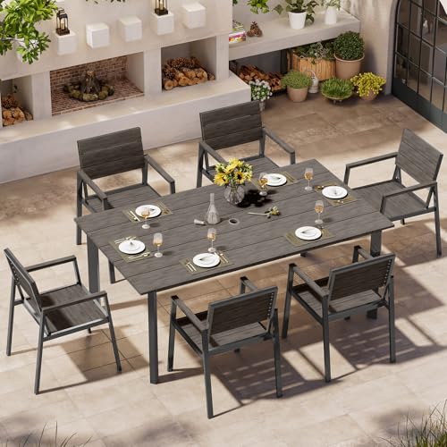 Oasbira Aluminum Outdoor Dining Set for 6