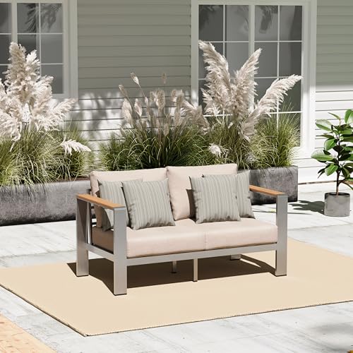 Oasbira Aluminum Outdoor Patio Furniture Loveseat
