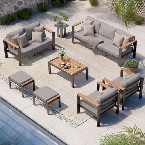 Oasbira Aluminum Outdoor Patio Furniture Set with Coffee Table