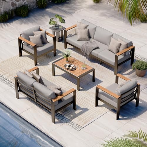 Oasbira Aluminum Outdoor Patio Furniture Set with Coffee Table